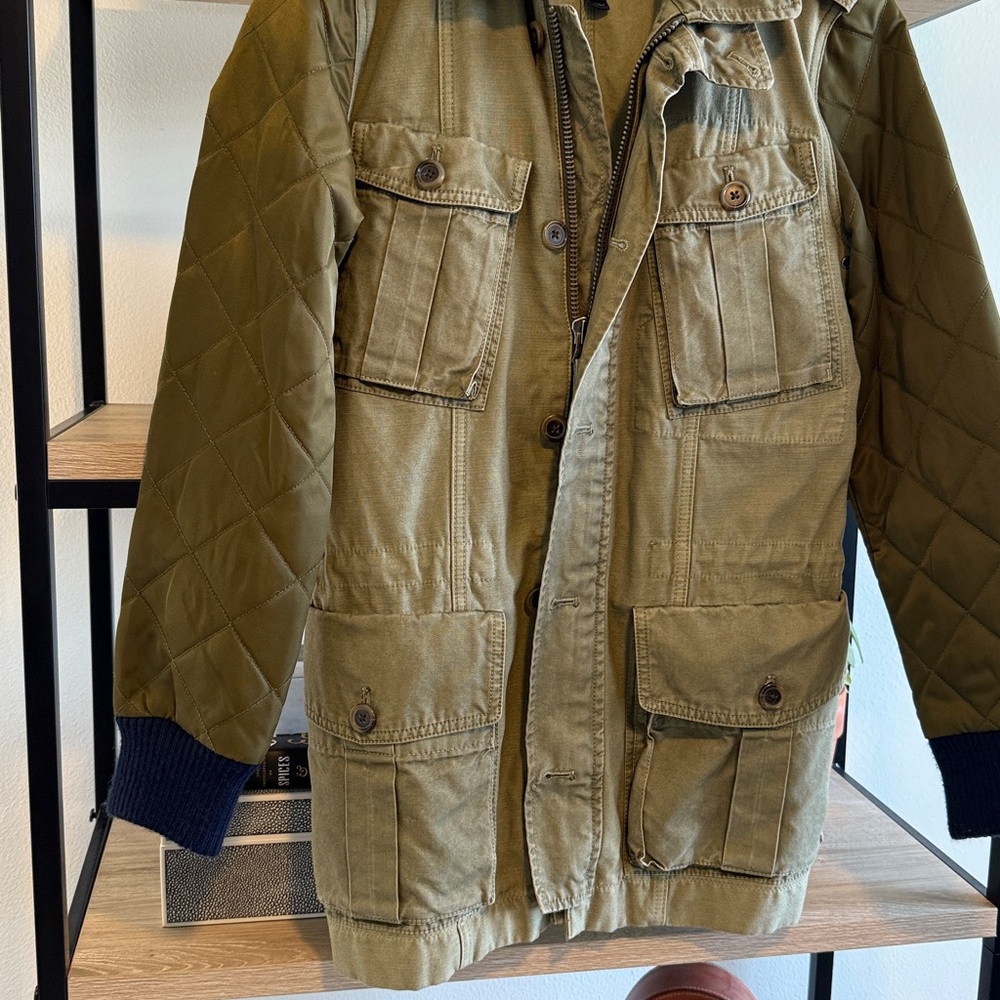 J. Crew Quilted Sleeve Boyfriend Fatigue Field Utility Jacket, XS - Picture 4 of 9